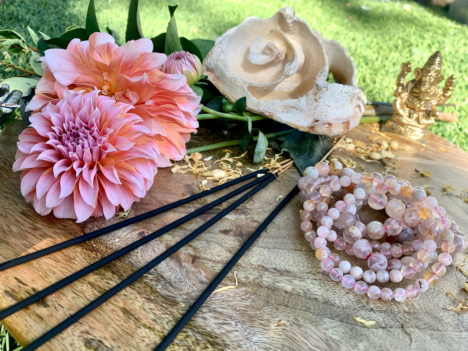 Cherry Blossom Flower Agate Bracelet 7”